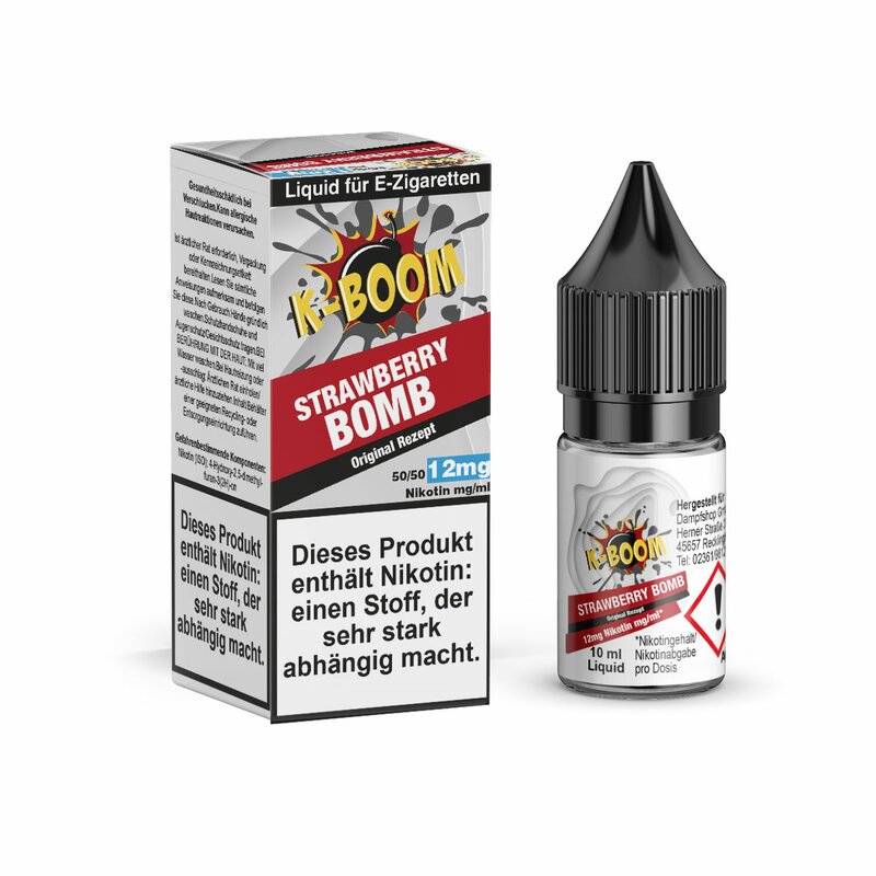 K-Boom Strawberry Bomb - 10 ml - 12mg/ml Nikotinsalz