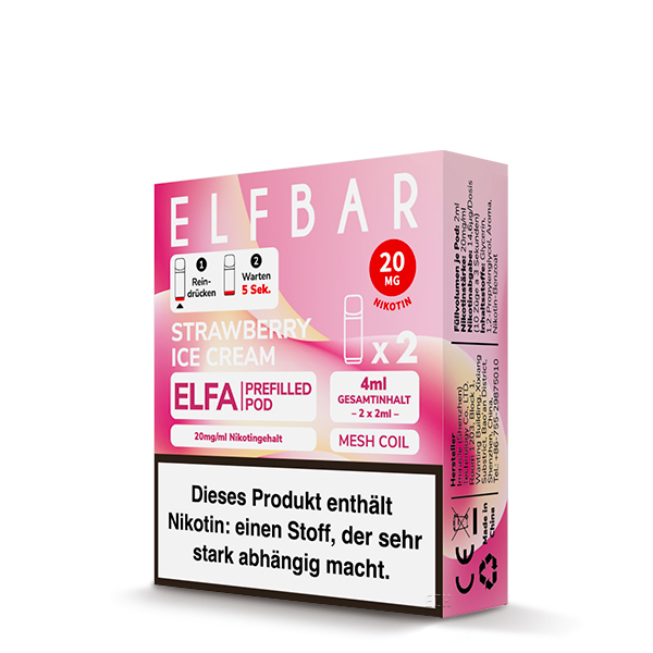 ELF Bar - ELFA - Prefilled Pods (2 Stück) - Strawberry Ice Cream - 20mg/ml