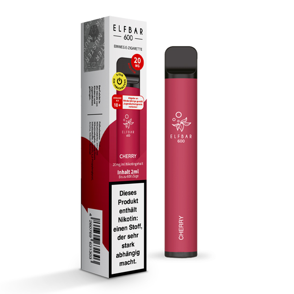 ELF Bar 600 - E-Zigarette - CherryMit Nikotin - 20mg/ml