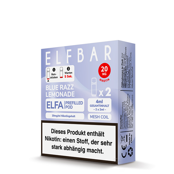 ELF Bar - ELFA - Prefilled Pods (2 Stück) - Blue Razz Lemonade - 20mg/ml