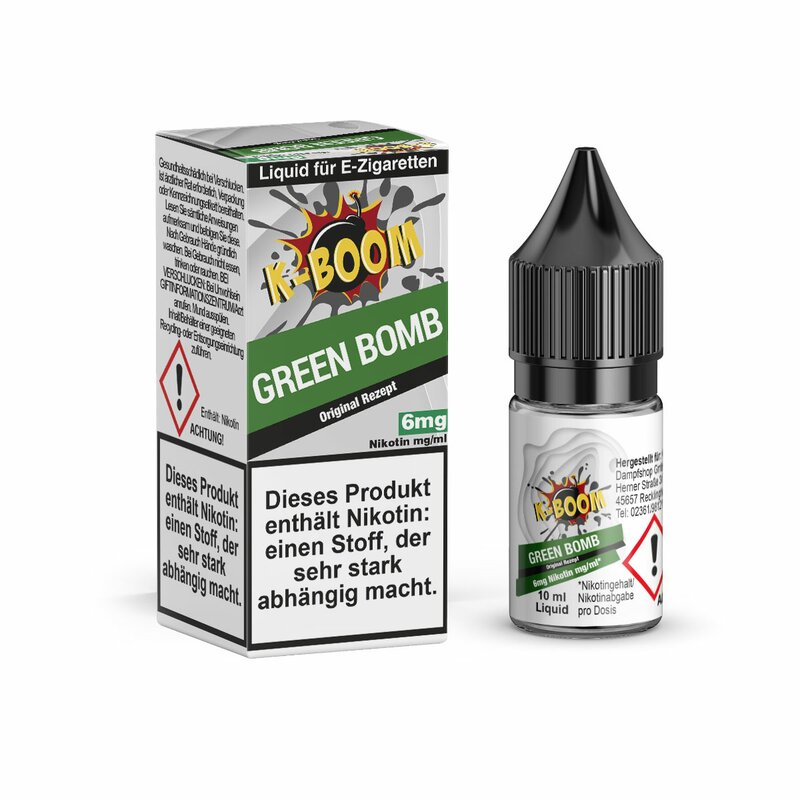 K-Boom Green Bomb - 10 ml - 6mg/ml Nikotinsalz