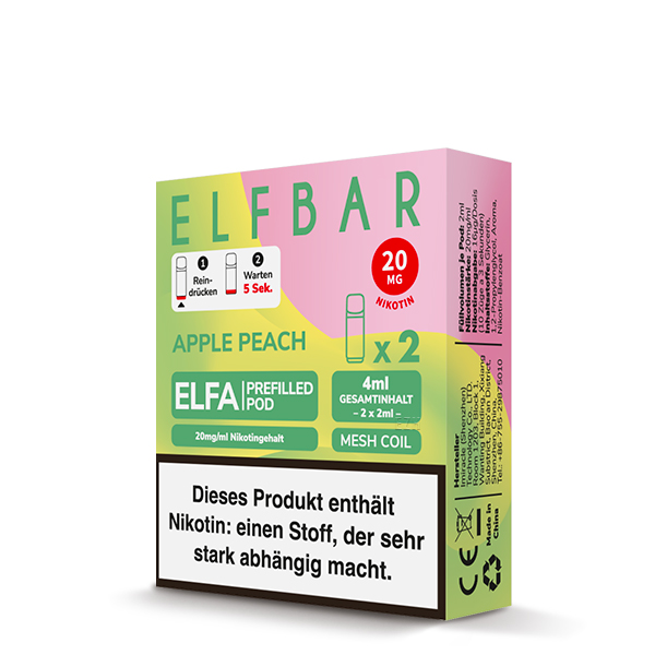 ELF Bar - ELFA - Prefilled Pods (2 Stück) - Apple Peach - 20mg/ml