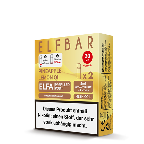 ELF Bar - ELFA - Prefilled Pods (2 Stück) - Pineapple Lemon Qi - 20mg/ml