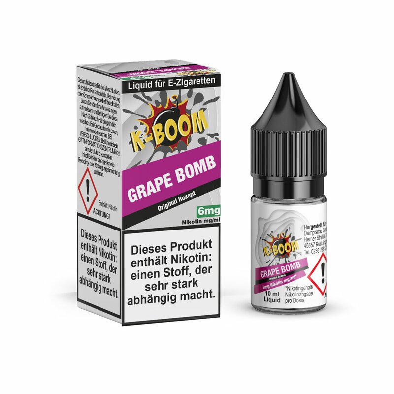 K-Boom Grape Bomb - 10 ml - 6mg/ml Nikotinsalz