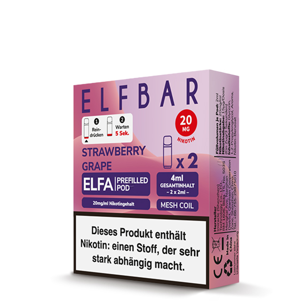 ELF Bar - ELFA - Prefilled Pods (2 Stück) - Strawberry Grape - 20mg/ml