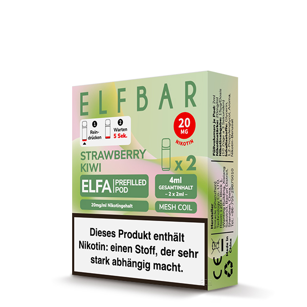 ELF Bar - ELFA - Prefilled Pods (2 Stück) - Strawberry Kiwi - 20mg/ml