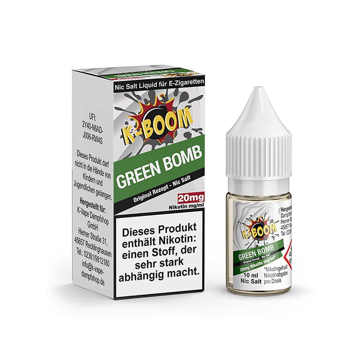 K-Boom Green Bomb - 10 ml - 20mg/ml Nikotinsalz