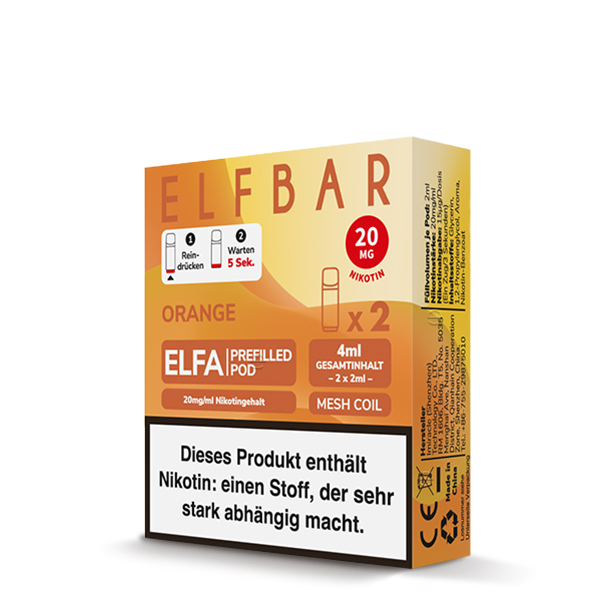 ELF Bar - ELFA - Prefilled Pods (2 Stück) - Orange - 20mg/ml