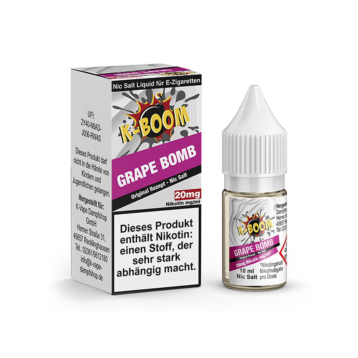 K-Boom Grape Bomb - 10 ml - 20mg/ml Nikotinsalz