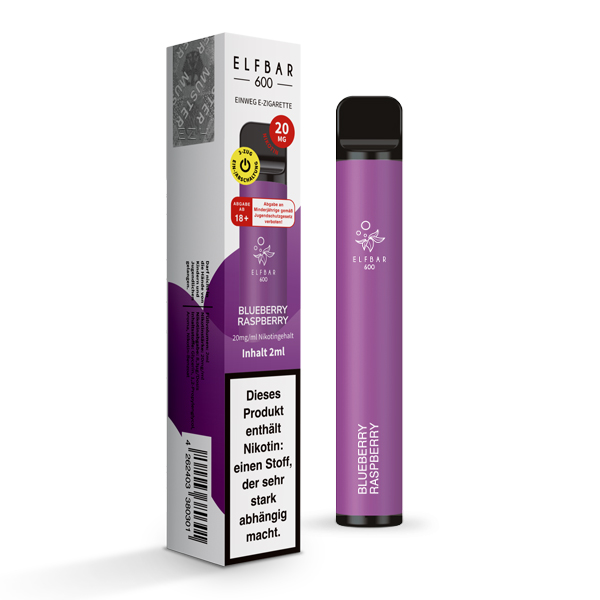 ELF Bar 600 - E-Zigarette - Blueberry Raspberry Mit Nikotin - 20mg/ml