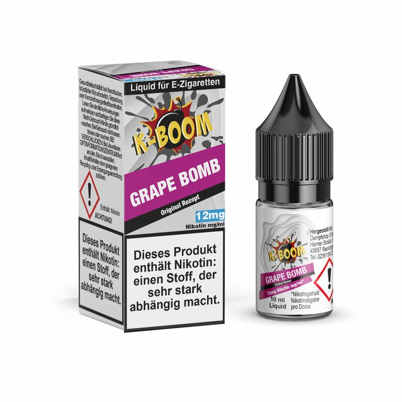 K-Boom Grape Bomb - 10 ml - 12mg/ml Nikotinsalz