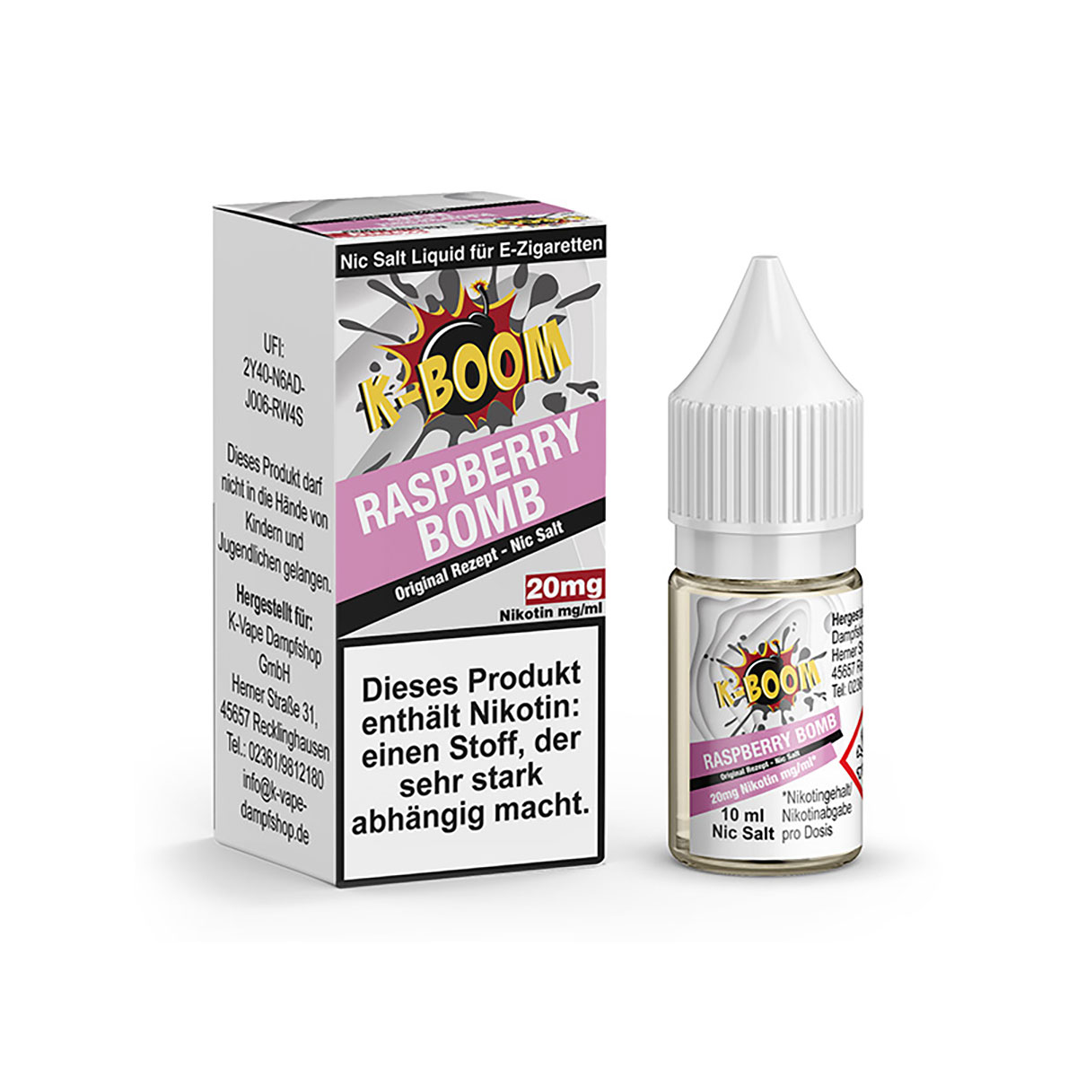 K-Boom Raspberry Bomb - 10 ml - 20mg/ml Nikotinsalz