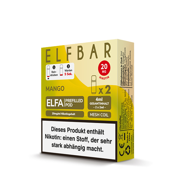 ELF Bar - ELFA - Prefilled Pods (2 Stück) - Mango - 20mg/ml