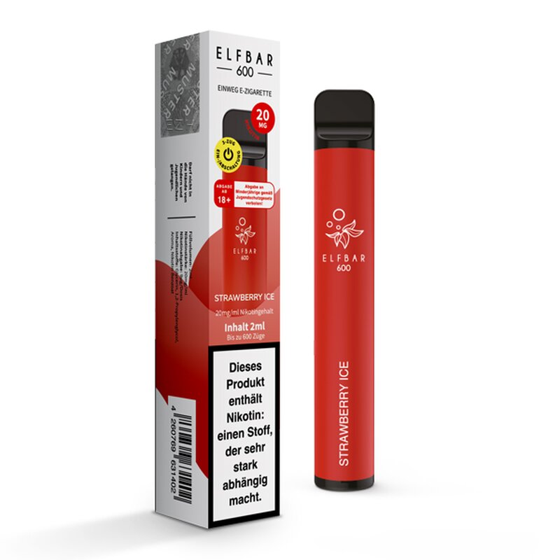 ELF Bar 600 - E-Zigarette Strawberry Ice Mit Nikotin - 20mg/ml