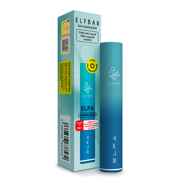 ELF Bar - ELFA - Prefilled Pod Kit (Kindersicherung) - Wiederaufladbare E-Zigarette - Aurora Blue