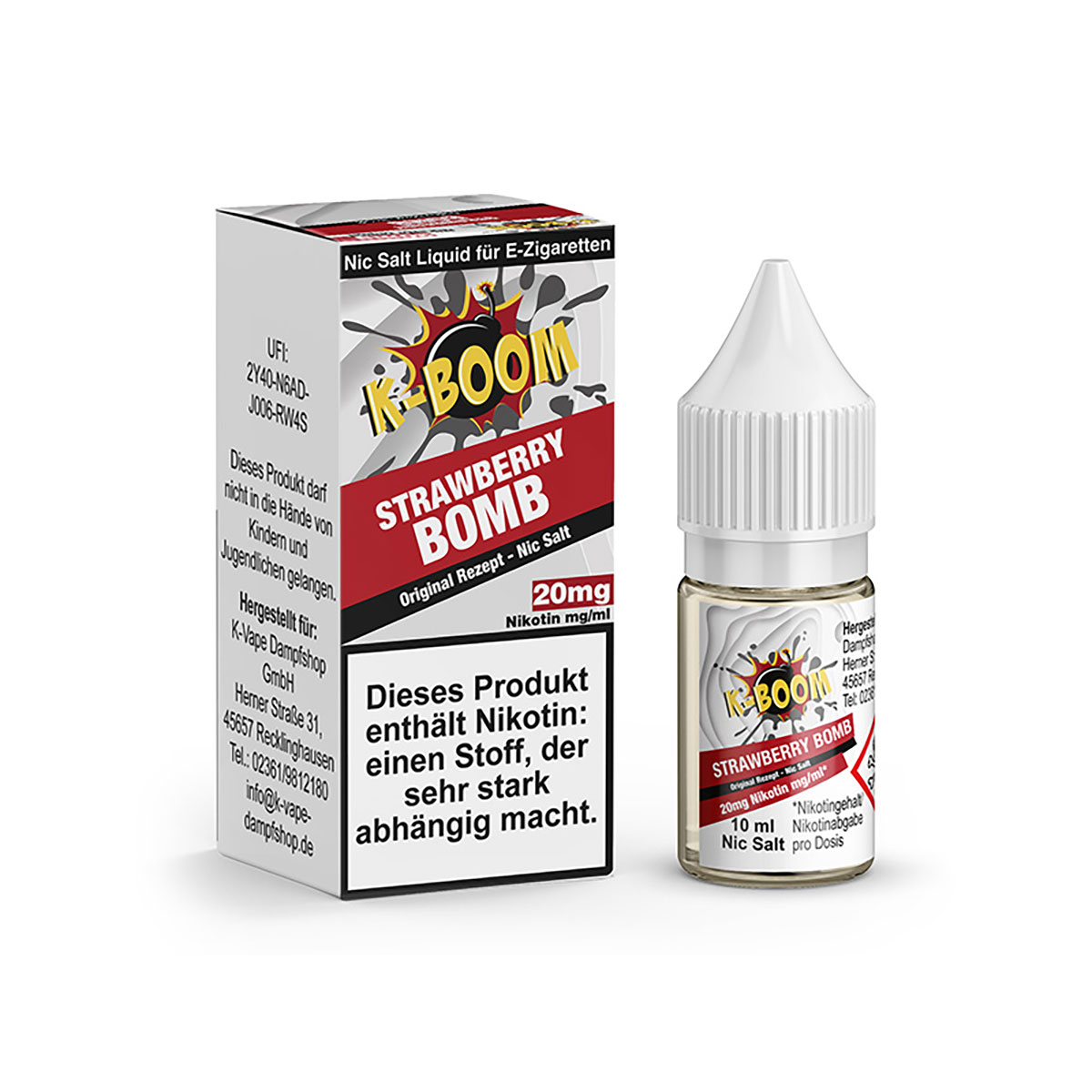 K-Boom Strawberry Bomb - 10 ml - 20mg/ml Nikotinsalz