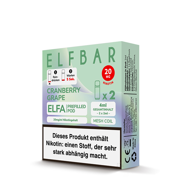 ELF Bar - ELFA - Prefilled Pods (2 Stück) - Cranberry Grape - 20mg/ml